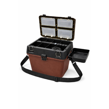 Скринька для рибальських снастей з функцією сидіння, боковим відділенням та ремінцем для перенесення, скринька для рибальських снастей з відділеннями-органайзерами, скринька для рибальських снастей, скринька з сидінням, скринька для снастей, рибальська су