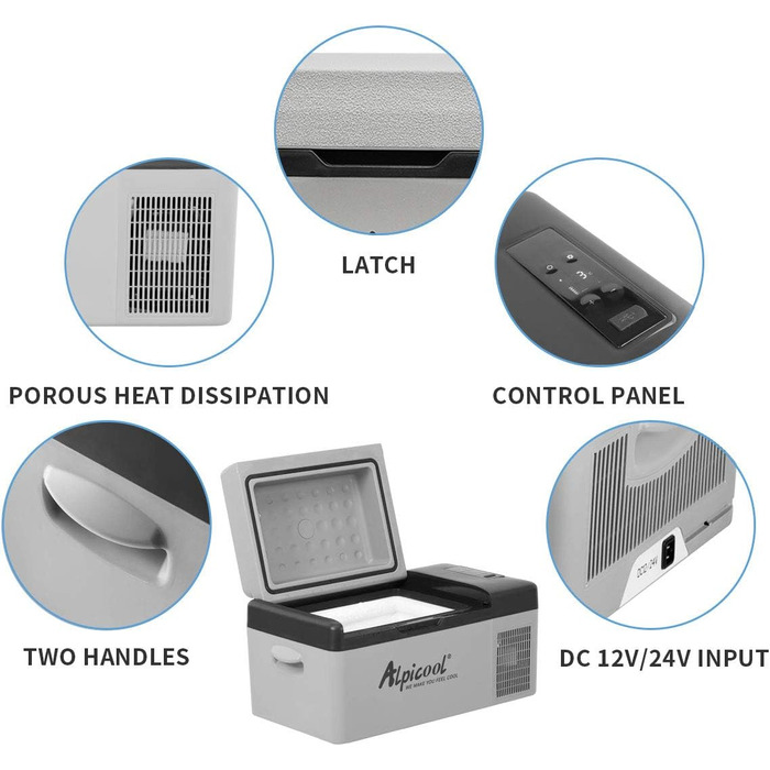Літрова прохолодна коробка 12v міні-холодильник маленький електричний кемпінговий морозильник портативний для автомобіля, вантажів