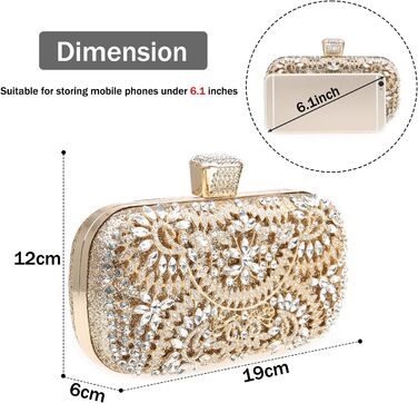 Жіночий клатч з блискучими стразами, блискуча вечірня сумка через плече для весіль, вечірок та випускних вечорів 26-золотий