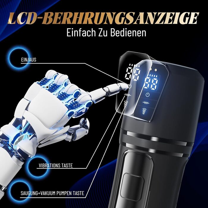 Електричний мастурбатор для чоловіків з 10 функціями вібрації та 5 функціями всмоктування, реалістична секс-іграшка для вагіни та кицьки, кишеньковий мастурбатор для кицьки, секс-іграшка для пеніса та кицьки