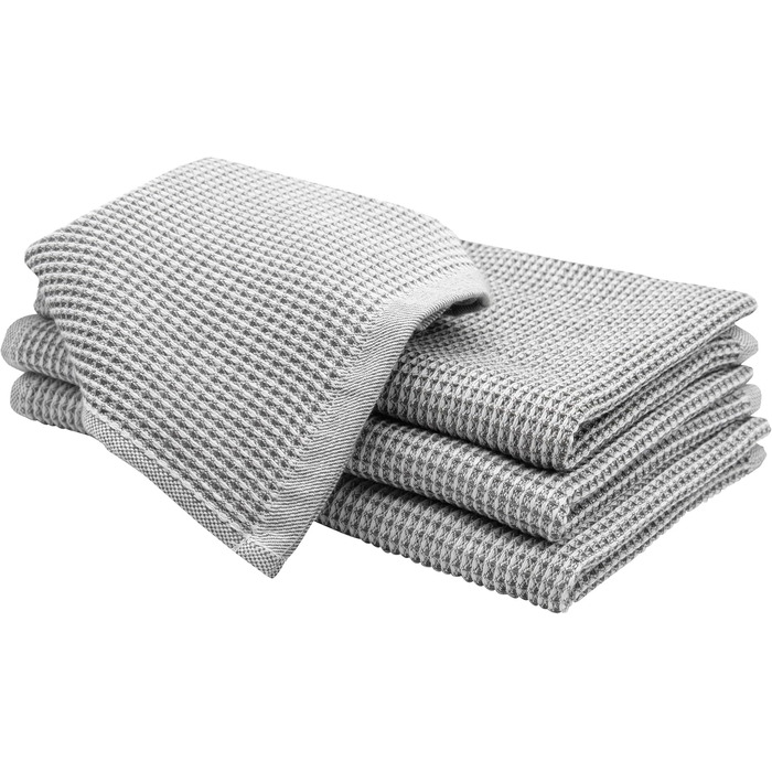 Набір ZOLLNER з 4 бавовняних чайних рушників розміром 50x70 см - добре поглинаючі та міцні кухонні рушники сірого кольору - можна
