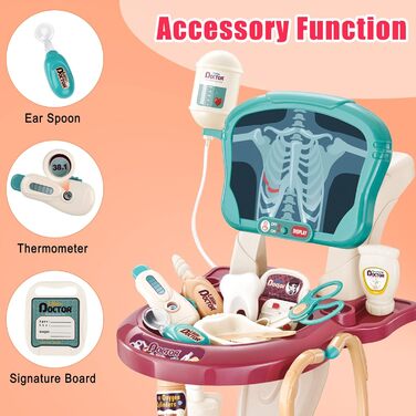 Іграшка для дітей Доктор, 29 аксесуарів зі стетоскопом та електронним медичним візком, набір для рольових ігор, для дітей віком 2 3 4 5 6 років 29 шт.