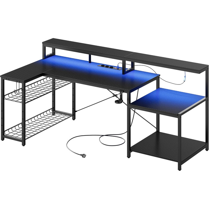 Ігровий стіл Storeo Imp, 188 см, метал / дерево / вуглецеве волокно, чорний