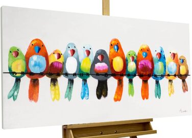 Картина на полотні ArtLoft 100 РУЧНИЙ РОЗПИС 120x60см Картина Друзі на все життя Папуга Барвисті Фотошпалери вітальня