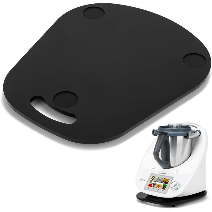 Розсувна дошка акрилова для Thermomix TM6 TM5, Переміщення без зусиль, Розсувна дошка Thermomix з ручкою для кухонного комбайна Thermomix Vorwerk TM5 TM6 Аксесуари Pad Board, глянцевий чорний