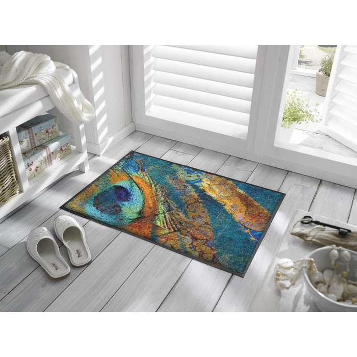 Килимок для дверей Exotic Pavo 50x75 см, для використання всередині та зовні приміщень, можна прати 50 x 75 см (прямокутний)