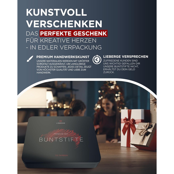 Набір кольорових олівців преміум-класу в металевій коробці 72 кольори Високопігментовані кольорові олівці Стійкі до розривів, плавне нанесення кольору Розмальовки для дорослих, дітей та художників (металева коробка)