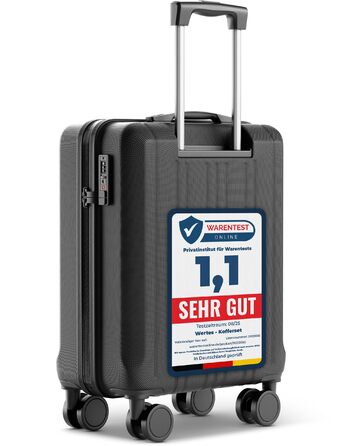 Валіза ручна поклажа 55x40x20 см - 36 л - Валіза з TSA замком та подвійними колесами, дорожня валіза, візок для ручної поклажі, кабінна валіза - 55x40x20 см Чорна