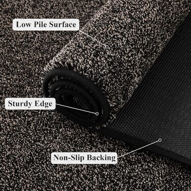 Килимова доріжка 80x200 см, що прається, для передпокою, нековзний килим для пральної машини, для передпокою, кухонна доріжка для вхідної зони, спальні, коридору, чорно-сірого кольору, чорно-сірого кольору, 80 x 200 см