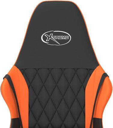 Ігрове крісло INLIFE чорно-помаранчеве зі штучної шкіри, Меблі, Крісла, Ігрові крісла, Помаранчеве, 15,15 кг, 3143781