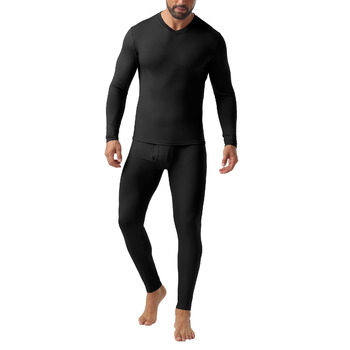 Чоловічий комплект термобілизни QIXING, на флісовій підкладці, розтягується в 4 сторони, теплий термобілизняний шар для зими, катання на лижах, футболу, чорний, XL