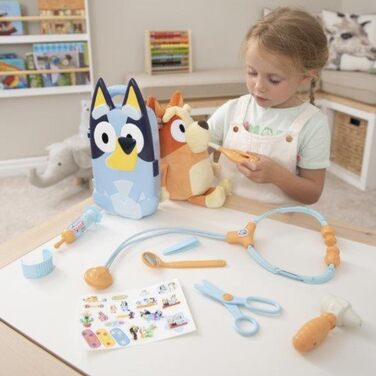 Медичний набір Bluey Включає 10 аксесуарів з сумкою для перенесення Медичний ігровий набір для дітей Набір невідкладної медичної допомоги для дітей Рольова іграшка для навчання від 3 років