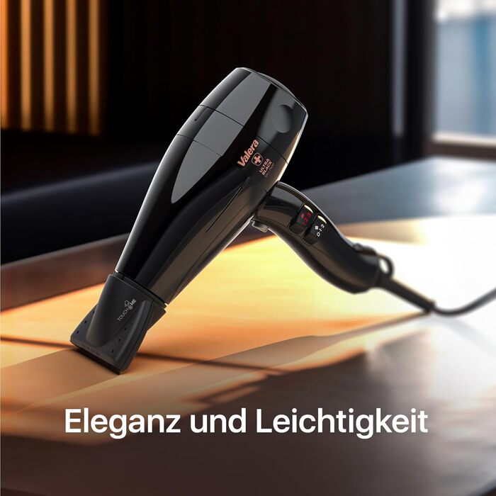 Професійний фен Valera Swiss Silent Jet Light 7500 Ultrablack двигун PM-Pro, 6 температурних режимів, іонізація, кабель Super-Flex, 2000 Вт