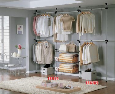 Набір із 2 металевих кошиків SoBuy для телескопічної гардеробної системи кошики для вішалки для одягу та карниза FRG34-P02