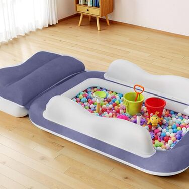 Легкий дорожній матрац для малюків, двосторонній флок, конструкція для швидкого надування, підходить для літака, автомобіля, використання на вулиці, складне дитяче ліжечко з насосом