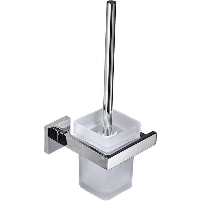Туалетна щітка і тримач Настінний щіткотримач, хром, туалетний набір Набір туалетних щіток з нержавіючої сталі 304 і матового скла для ванної кімнати