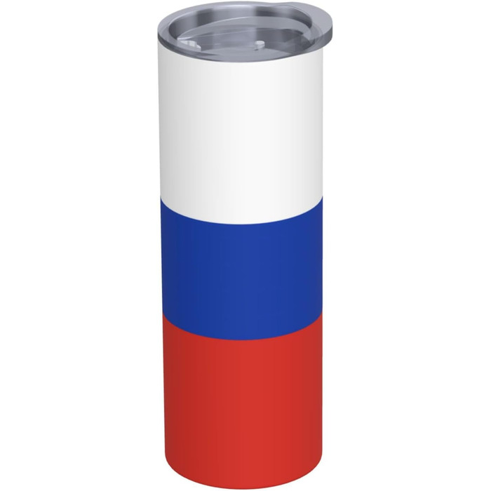 Кухоль з прямою трубочкою, дизайн російський прапор, друкований, дорожній кухоль, підходить для кемпінгу, офісу та дому, 590 мл