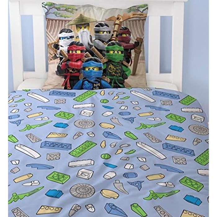 Комплект постільної білизни для хлопчиків Ninjago - дитяча постільна білизна - мотив Лего BE COOL - 2 шт. - наволочка 80x80 підоді