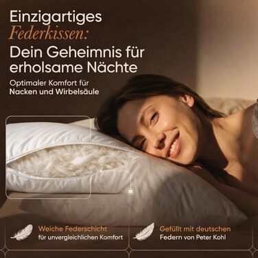 Пухова подушка BEFA NATUR 80x80 см Подушка зі 100 пуху Вага наповнювача 1500 г Підходить для алергіків (NOMITE) Сертифіковано як безпечне для тварин (DOWNPASS) Oeko-TEX Клас 1 Зроблено в Німеччині 80x80 см