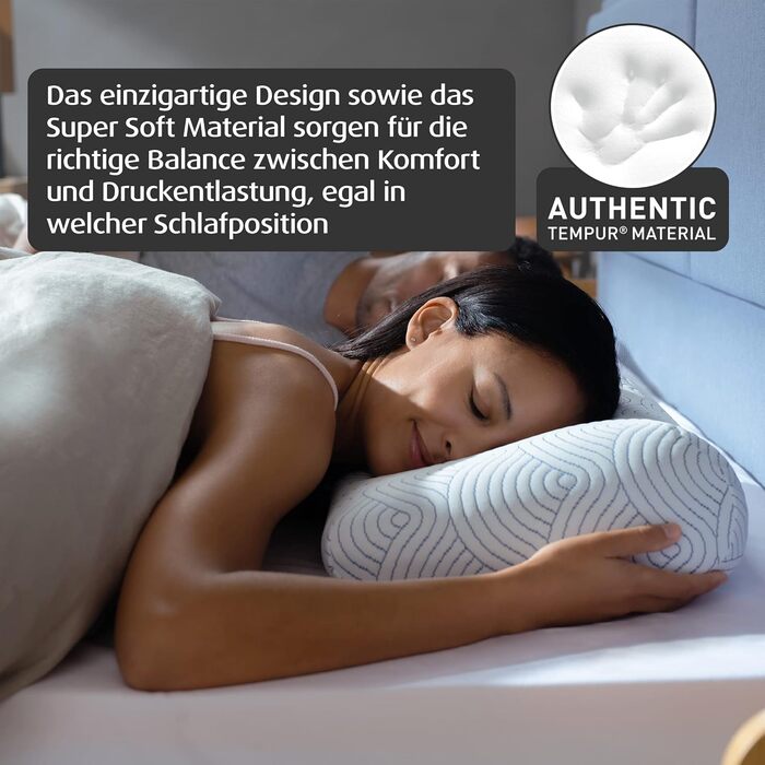 Подушка для сну TEMPUR EASE з піни з ефектом пам&39яті, ергономічна подушка для підтримки шиї для всіх положень сну, жорстка, 50 x 31 x 10/5 см, білий (модель-наступник)