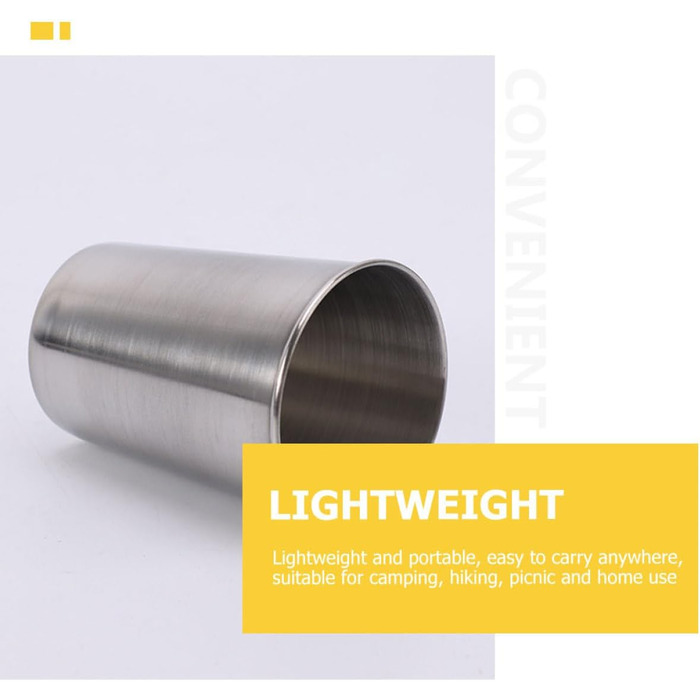 Набір портативних винних келихів Alasum з нержавіючої сталі 170 мл, 4 гладких чашки з кришкою, компактний, для кемпінгу та відпочинку на природі