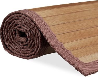 Бамбуковий килимок Relaxdays, 6122 см, вологостійкий, нековзний, бамбуковий килимок для ванної кімнати, коридору, кухні, килимок для ванної, натуральний, 100240841382 Односпальний