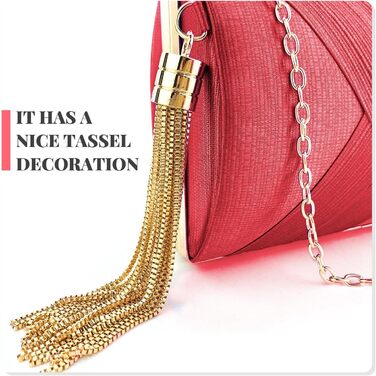 Елегантне сатеневе клатч-конверт для вечірок та особливих подій. Червона вечірня сумочка з пензликом для коктейлів, весіль та випускних.