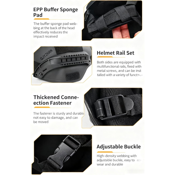 Тактичний шолом Airsoft Mich 2000 PJ з підтримкою NVG та боковими рейками, тактичний бойовий шолом CS, захисне спорядження для активного відпочинку, коричневий, один розмір