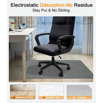 Килимок для офісного крісла, 90 x 120 см, темно-сірий, захисний килимок для офісних крісел, захисний килимок для твердих підлог, стійкий до подряпин килимок для підлоги/килимок для крісла, килимок для офісного крісла для ламінованої підлоги 789