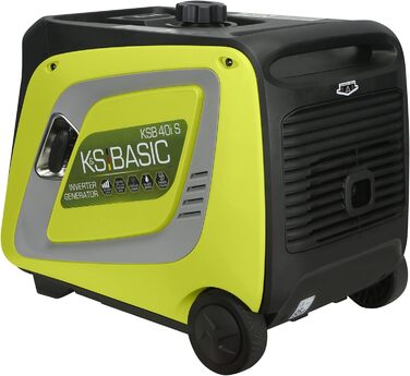 Інверторний генератор KSB 40i S, генератор потужністю 3900 Вт, електронне перетворення електричної енергії, аварійний генератор з двигуном Euro 5, 2 розетки Schuko 230 В, світлодіодний дисплей, режим ECO