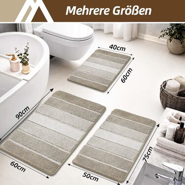 Килимок для ванної COSY HOMEER 60 x 90 см, м&39який нековзний килимок для ванної, що миється, килимок для ванної кімнати та душу, бежевий 60 x 90 см (прямокутний)