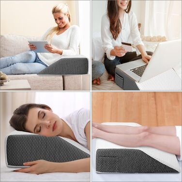 Подушка для ніг QWORK, ергономічна подушка для вен, подушка для підняття ніг з піни з ефектом пам&39яті