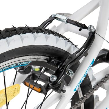 Дитячий велосипед JOYSTAR Lubbock 20 24 дюйми для хлопчиків та дівчаток віком 7-12 років, гірський велосипед хардтейл для дітей з 1/7-швидкісною коробкою передач, білі шиповане покриття, дитячий велосипед білого кольору 20 дюймів з 7-швидкісною трансмісіє