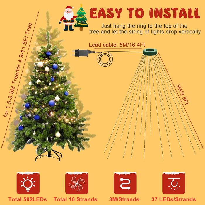 Світлодіодні ялинкові вогні 3 м Gcstnn