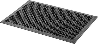 Килимок для вулиці KADAX проти ковзання, чорний гумовий килимок, брудозатримуючий килимок для вхідних зон, гумовий килимок для дверей (60x90 см) 90Д x 60Ш x 1,4Г см