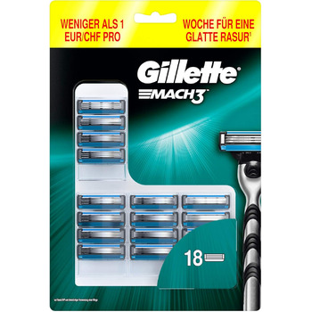 Леза для бритви Gillette Mach3 з посиленими смужками вологості, 18 змінних лез