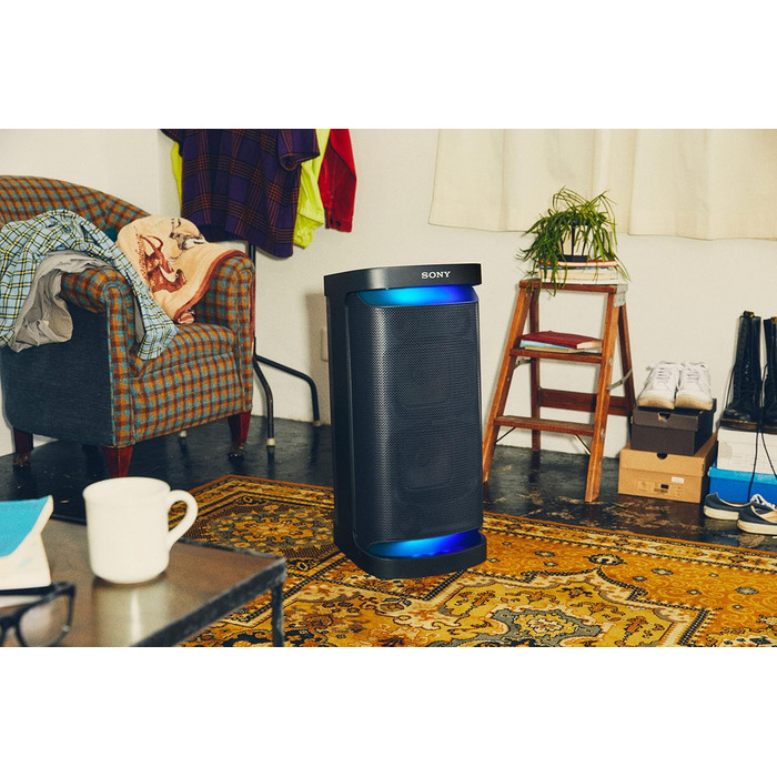 Потужна Bluetooth колонка для вечірок з всеспрямованим звуком, підсвічуванням і акумулятором на 25 годин (IPX4, MEGA BASS, функція