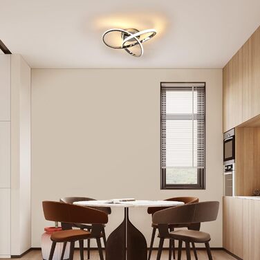 Стеля LED-світильник Comely 36W з пультом керування, сучасний дизайн, хром, 40см, сріблястий диммований (3000K-6500K)