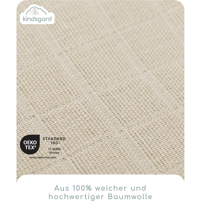 Муслінові пелюшки Kindsgard бежеві 70 x70 см - В упаковці 10 шт. - 100 бавовна - Дитячі муслінові тканини - Бавовняні пелюшки - Ід