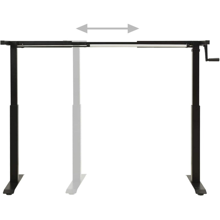 Каркас столу Tiyard, Ручне регулювання висоти, Каркас столу з ручним керуванням, Робочий стіл, Каркас столу, Каркас столу, Чорний