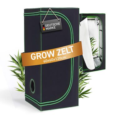 Тент для вирощування Rapid Teck Grow Zelt (60 x 60 x 120 см) Міні-теплиця для дому Чорно-зелений Гроубокс, шафа для вирощування, темна кімната, рослинний намет, теплиця для розсади, гроу-тент 60 x 60 x 120 см, Чорний/Зелений