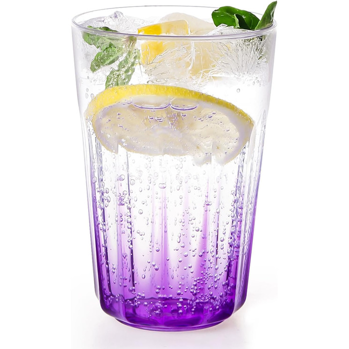Пластикових стаканчиків по 350 мл - Стійкі стаканчики для дітей - Багаторазові пластикові стаканчики - Ідеально підходить для вечірок, активного відпочинку, кемпінгу - Фіолетові, 12