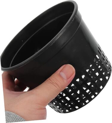 Сітчасті горщики для гідропоніки 13 x 13 x 12 см водна культура посадковий кошик сітчастий горщик пластикові гідропонні горщики садові рослини сітчасті горщики для рослин для вирощування чашка для рослин відро кошик чорний, 10 шт.