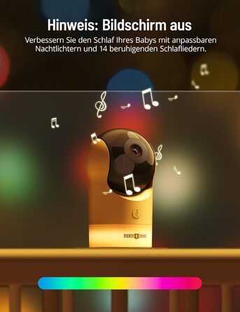 Радіоняня з 2 камерами, 5&39 WiFi Монітор з додатком, 2K UHD, нічне освітлення, виявлення руху/крику, моніторинг температури та во