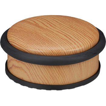 Дверний обмежувач підлоговий, для важких дверей, нержавіюча сталь, гума, плоский, підлоговий буфер під дерево HxD 5 x 10,5 см, сві