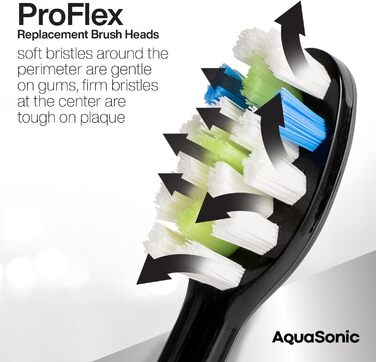 Змінні насадки для щітки AquaSonic Duo Pro оновлені насадки Proflex для кращого видалення нальоту, 8 шт. AquaSonic