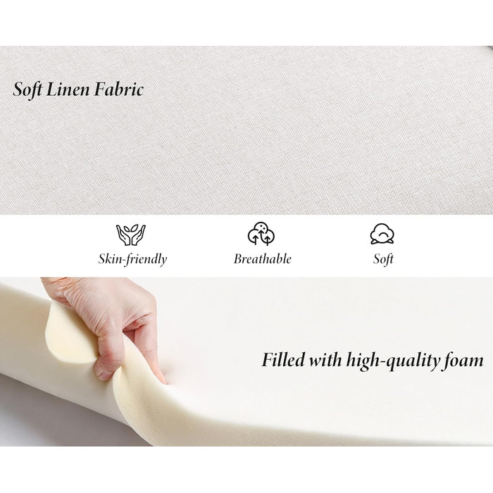 Сучасне м&39яке крісло/крісло-шезлонг/крісло для читання/крісло-підлокітник з металевими ніжками для спальні/вітальні, лляне, бежевий