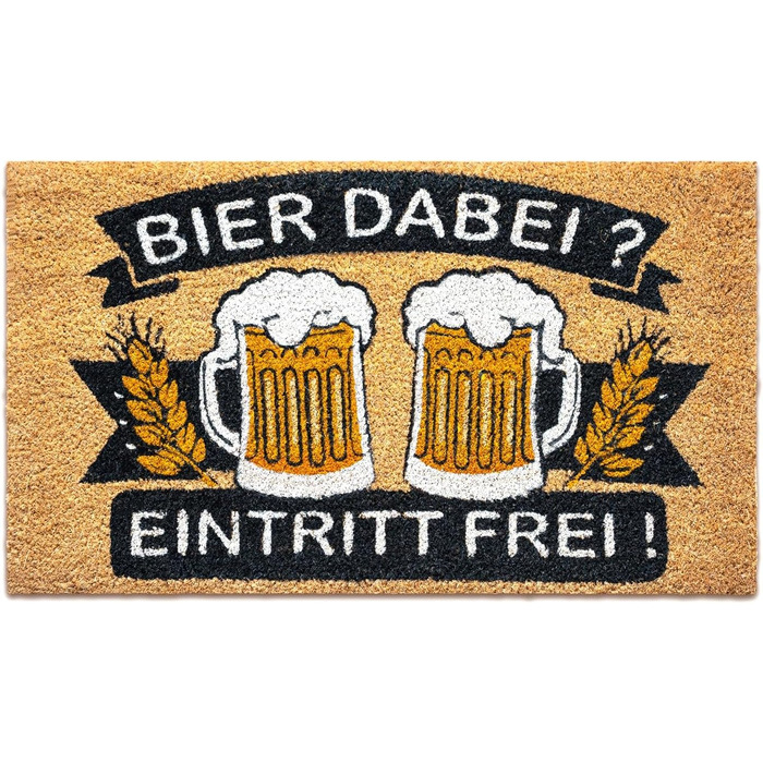 Кокосовий килимок для дверей - Забавний дизайн з пивом - 40x70 см - Килимок для дверей для приміщень та вулиці - Килимок для передніх дверей - Килимок для вулиці - Килимки для дверей - Кокосовий килимок для дверей