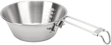 Кемпінгове начиння CHICIRIS, миски з нержавіючої сталі 304 зі складними ручками, легкий портативний набір мисок із 4 предметів для походів та подорожей