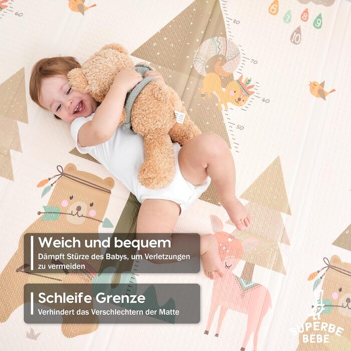 Дитячий килимок Дитячий килимок Дитячий ігровий килимок 180х200х1,5см. Двосторонній і нетоксичний товстий складаний водонепроникни